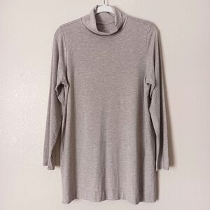 J. Jill Luxe Supima Cotton Turtleneck Tunic Long Sleeve Top Women's Large